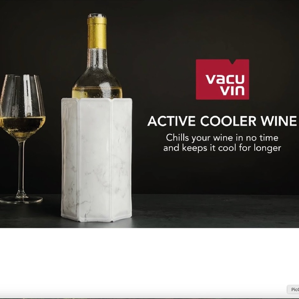 Vacu Vin Active Cooler Wine Chilling Sleeve Limited Edition White Marble Look